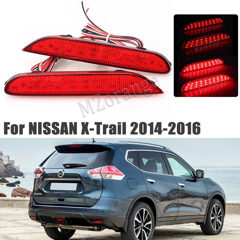 2PCS LED Rear Bumper Reflector Light For Nissan Leaf Pathfinder Rogue X-Trail X Trail JX35 QX56 Qashqai 2014- Tail Brake Lamp