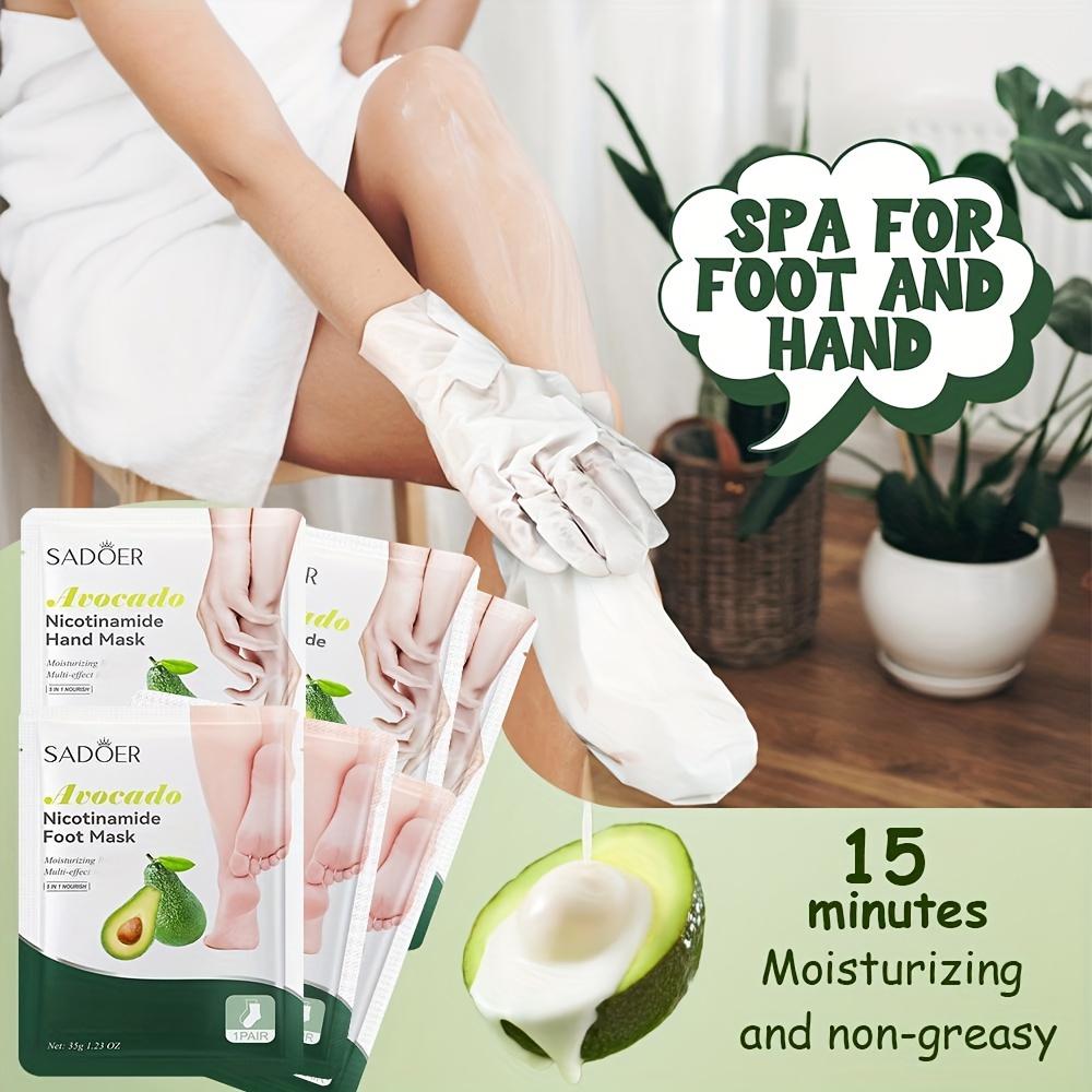 12pcs Avocado Extract Hand & Foot Care Masks, Formulated with Plant Extracts, Lightweight, Fast-absorbing Formula