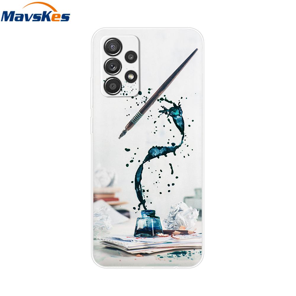 Für Samsung A52S 5G Hülle Niedliche Maus Blume Bemaltes Cover Klare Silikon Handyhülle Für Samsung Galaxy A52 A 52 52S 5G Weiche Taschen