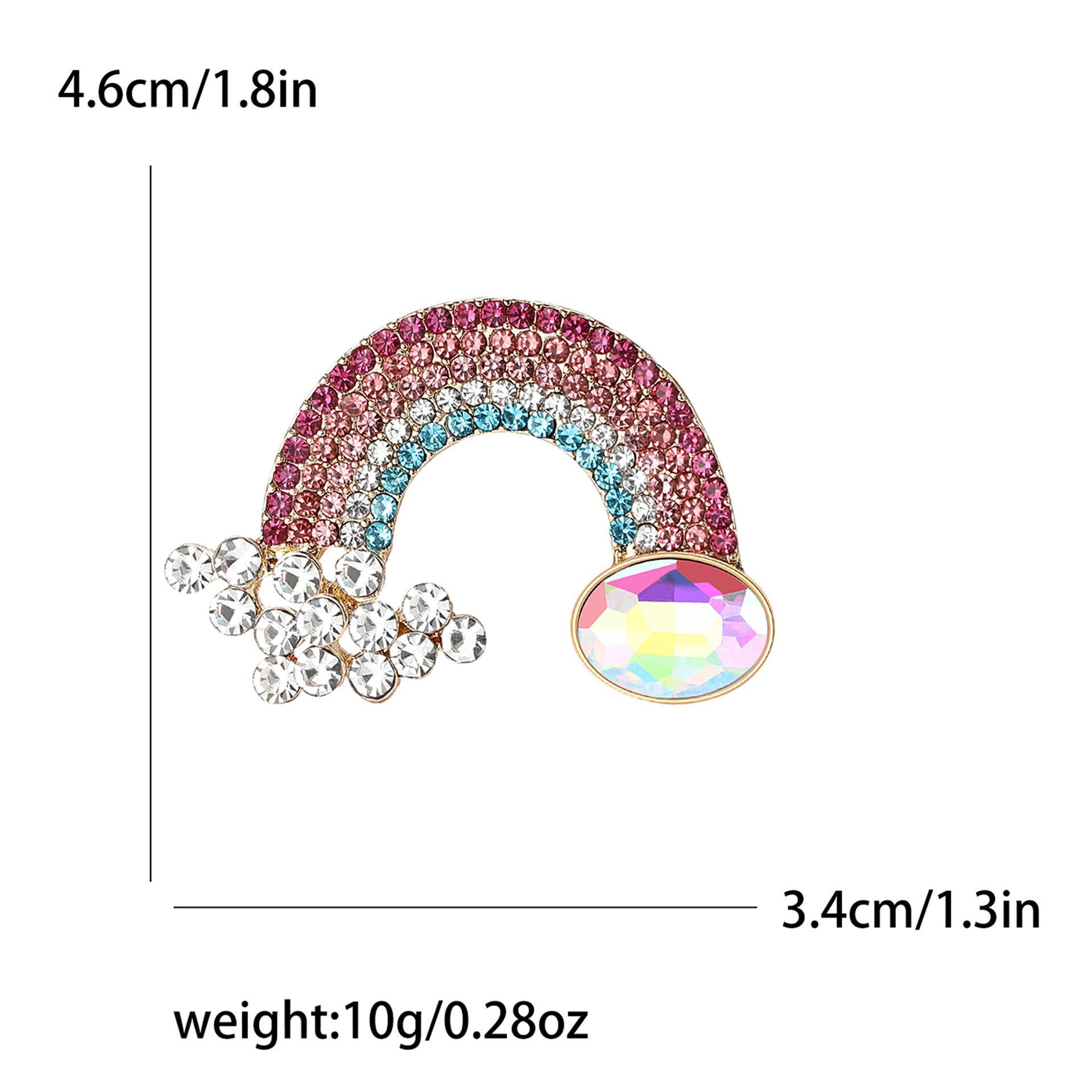 

Брошь из сплава с бриллиантами и радугой, модная, симпатичная, женская, кардиган, рубашка, корсаж, украшение, булавка