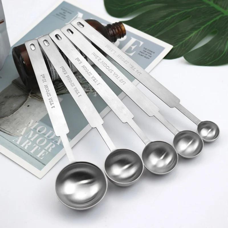 Coffee Scoop Multipurpose Powder Spoon Stainless Steel Tablespoon Measuring Spoon Kitchen Baking Tool 1.25/2.5/5/7.5/15ml