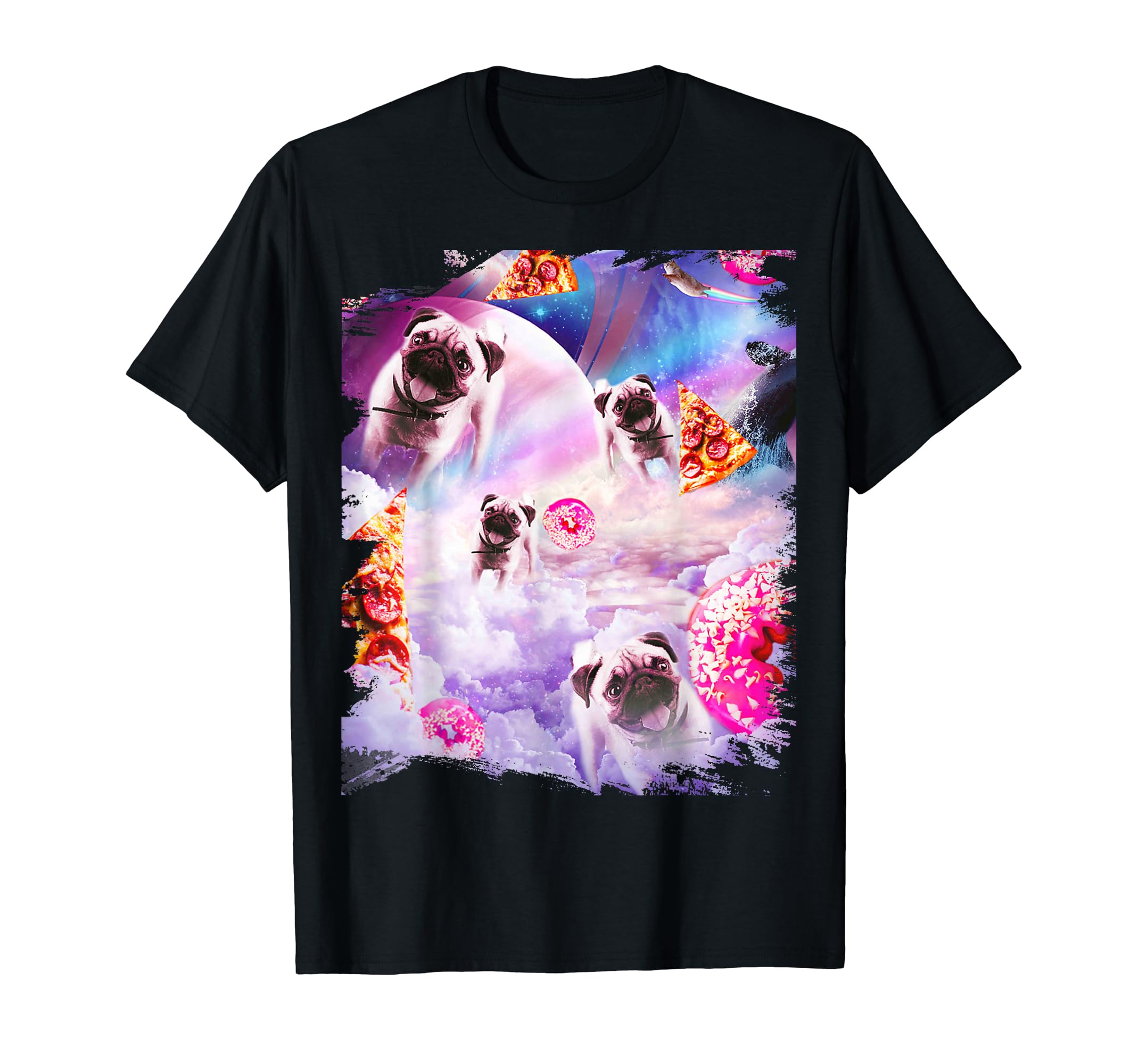 

Pugs In Clouds Pizza Donut T-Shirt