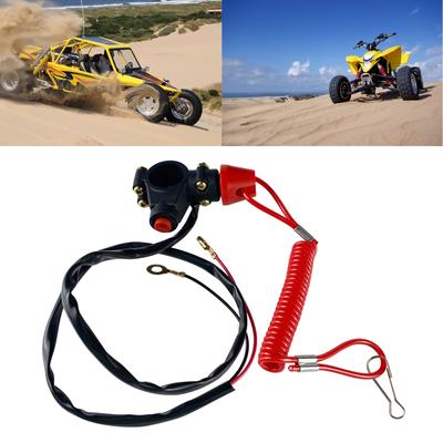 Για ATV Μοτοσικλέτα Dirt Pit Bike Εξωλέμβια Διακοπή Μηχανής Έκτακτης Ανάγκης Διακόπτης Σταματήματος με Κορδόνι Ασφαλείας