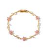 Tide Multiple Color Flower Rhinestone Branch Leaf Bracelet Dopamine Niche Sense Copper Women's Bangle Gifts
