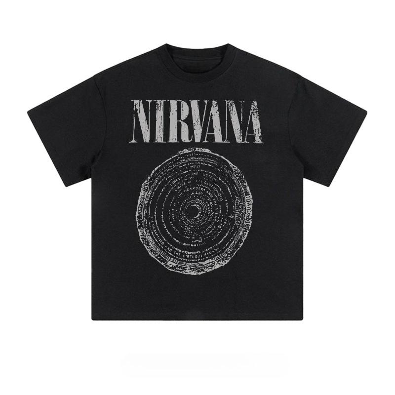 American Retro Nirvana Rock Band American Cotton Print Shortsleeved Tshirt for Unisex and Women S