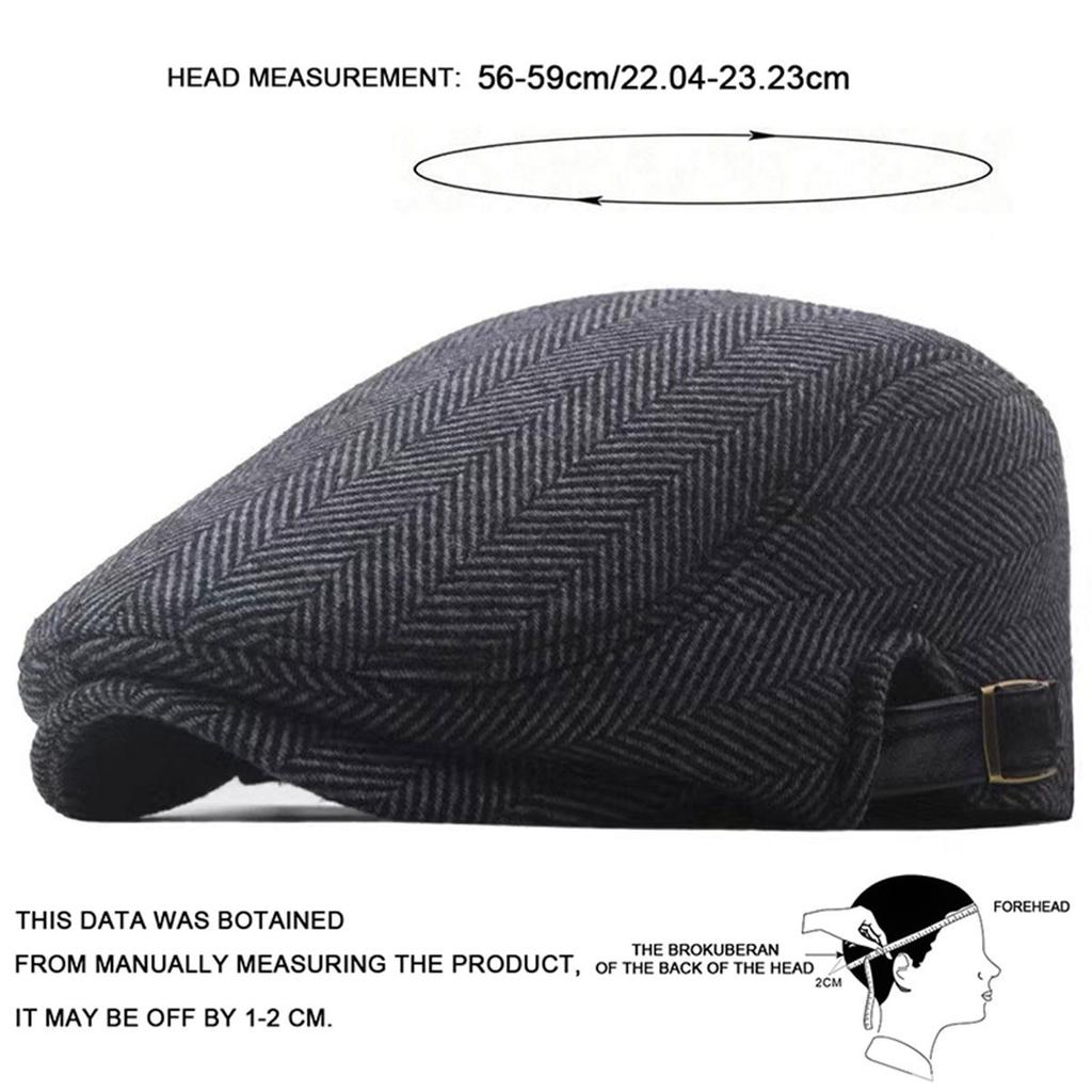 1Piece Men Coarse Lines Beret Duckbill Cap Outdoor Adjustable Leisure Hat Spring Autumn Hunting Travel Tourism