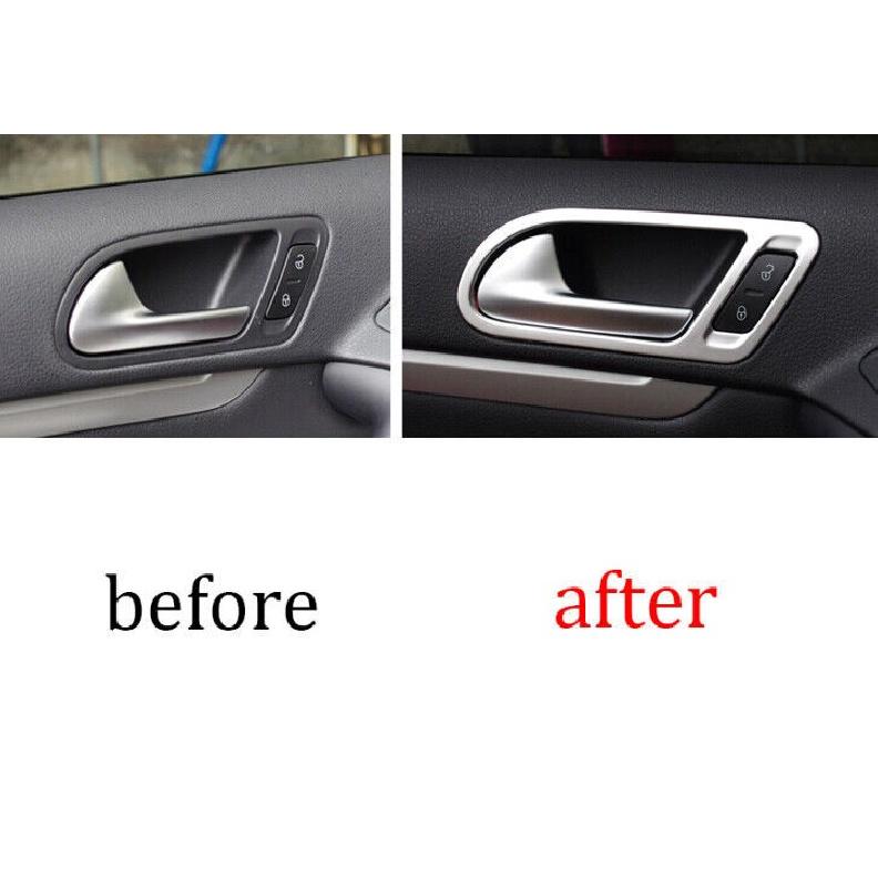 Fit For Volkswagen Tiguan 2010-2016 Inner Door Handle Cover Trim 4PCS Silver ABS