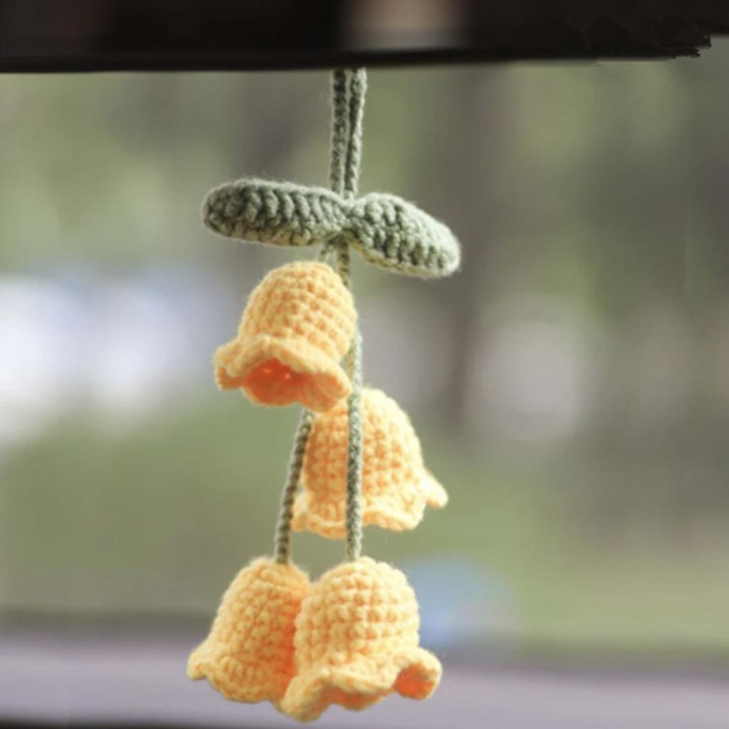 Mini Makramee Pflanzenhänger Rückspiegel Auto Blume Anhänger Dekorationen Hängepflanze Künstlich Auto Sukkulente Geschenke