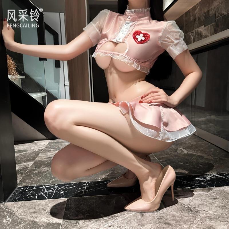 Sexy Unterwäsche sexy Brüste Verführung hüftlanger kurzer Rock reines Krankenschwestern-Bett-Uniform Sao Anzug Generation 4