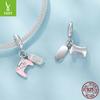 Pink Game Console Pendant Accessories, Charm Personality Sweet Cool Wind S925 Sterling Silver Diy Beads
