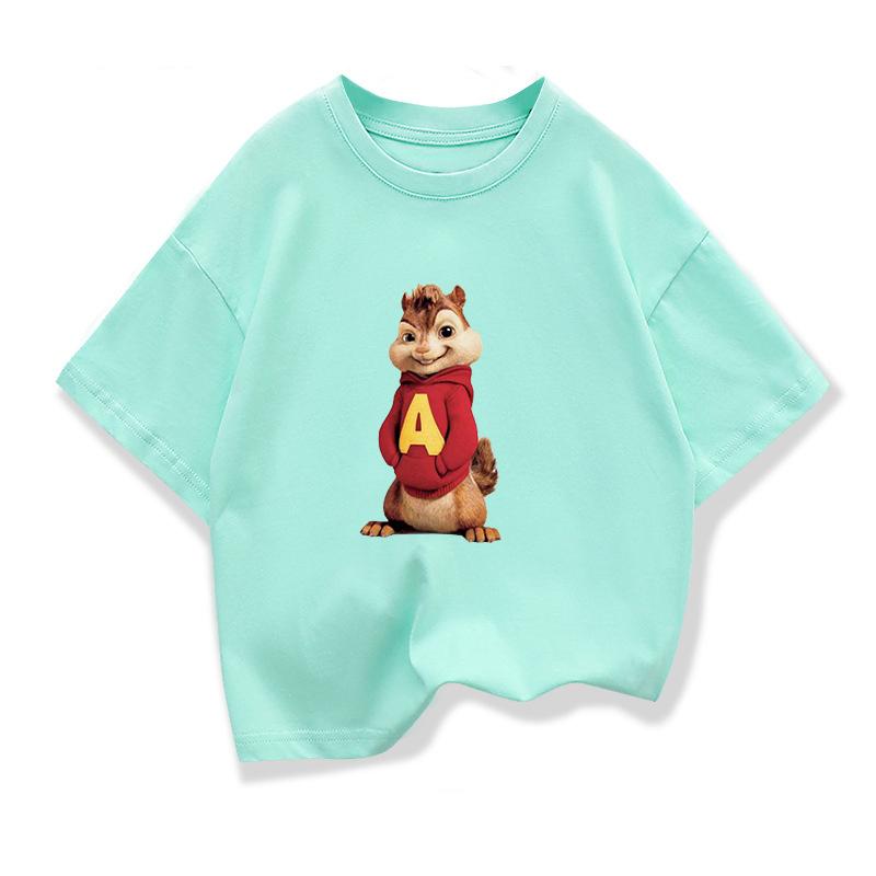 Potdemiel Cartoon Alvin and The Chipmunks T Shirt Kid Tee Girl Clothing Boy Top Teenage Cute Childrens Clothes 212 Years