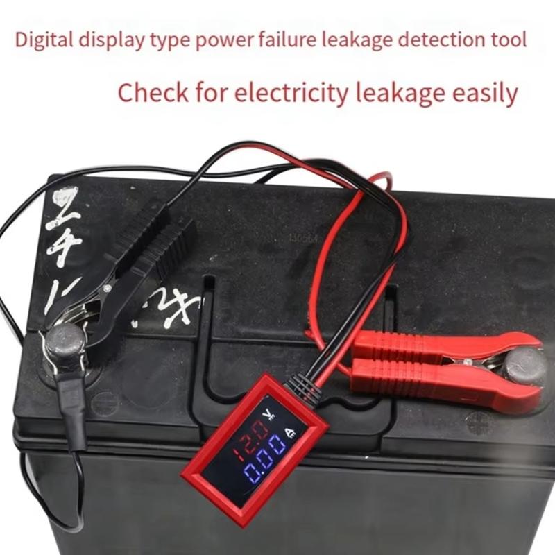 Automotive Electrical Tester for Standbys Current Checks, Double Display Battery Drain Checkers for Car and Motorcycle Circuit Maintenance Tasks