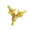 3/8" Hose Barb Ball Valve Y Shaped 3 Way Connector Barb Brass Fitting OD 11mm