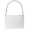 MICHAEL KORS Jet Set Silver Tone Metal Chain Leather Clutch Large Women's White