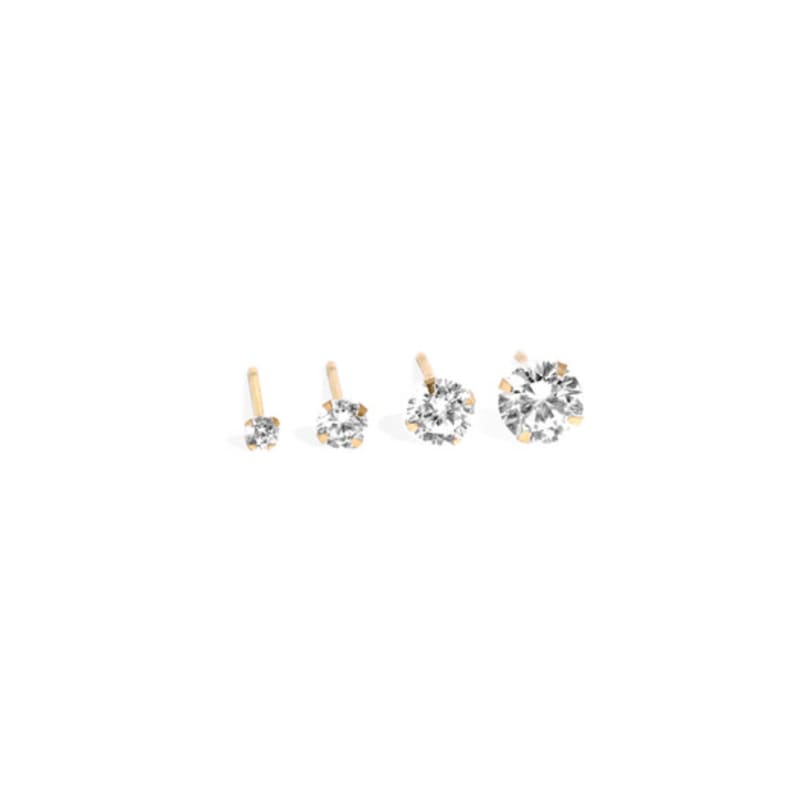 

MAYBETOI 14k Basic Gold Cubic Earrings (4 sizes) 14K yellow gold