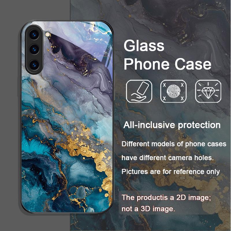

Artistic Marble Texture Pattern Tempered Glass Phone Case for Samsung Galaxy S25 Ultra S24 S23 Plus S22 S21 S20 FE 5G Back Cover Galaxy S23+