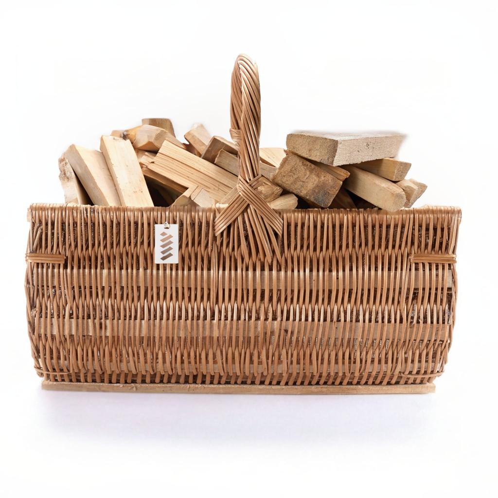 Wicker Basket For Fireplace Wood, Firewood Stand, Small Fireplace Basket, Without Trim/Insert