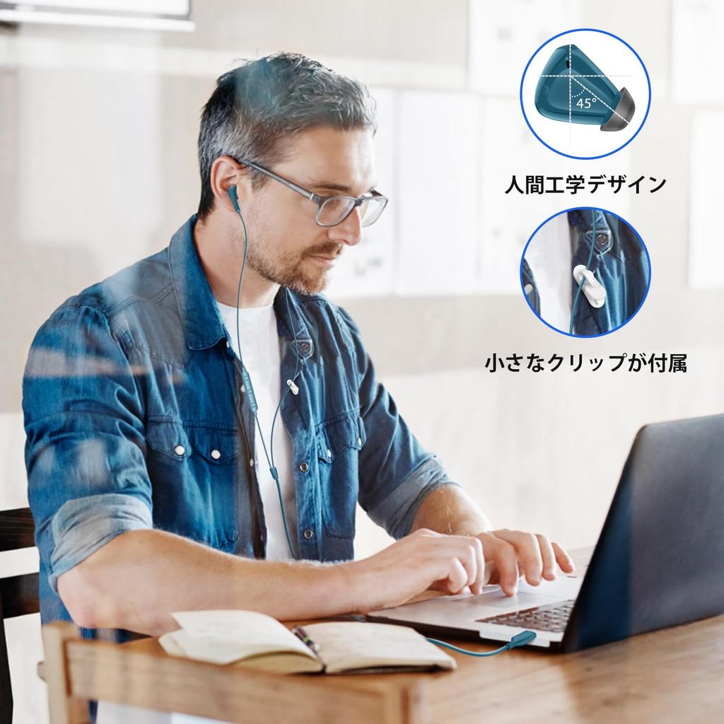 Wired USB Earphones for with Adjustable for Web Working from and Compatible with and Includes Storage Blue PC/Computer, Microphone, Calling, Volume,