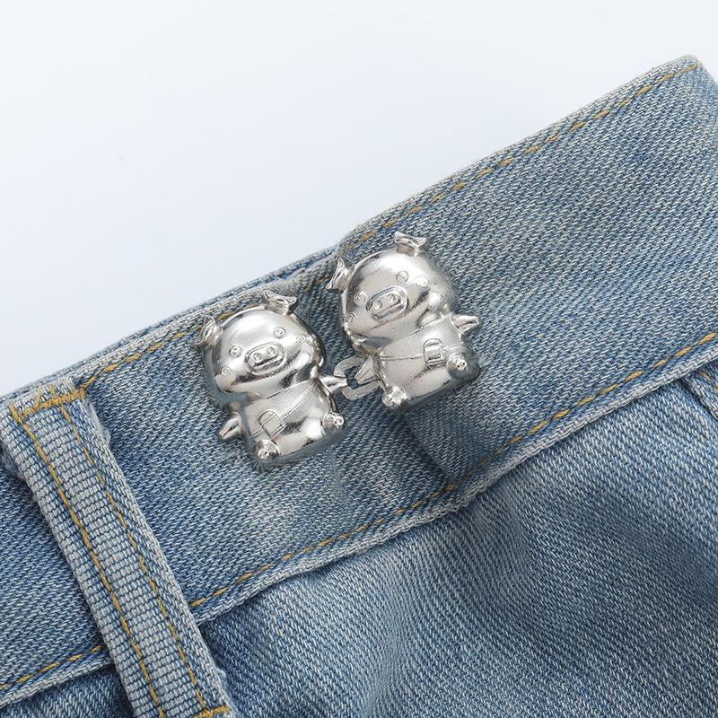 Verstellbare Bundschnalle für Schlankmacher-Jeans – Abnehmbar, Ohne Nähen, Nagelfreie Lösung.