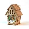 Handmade Wooden Luminous Cabin Christmas Tree Ornament for Kids – DIY Gift or Window Decoration