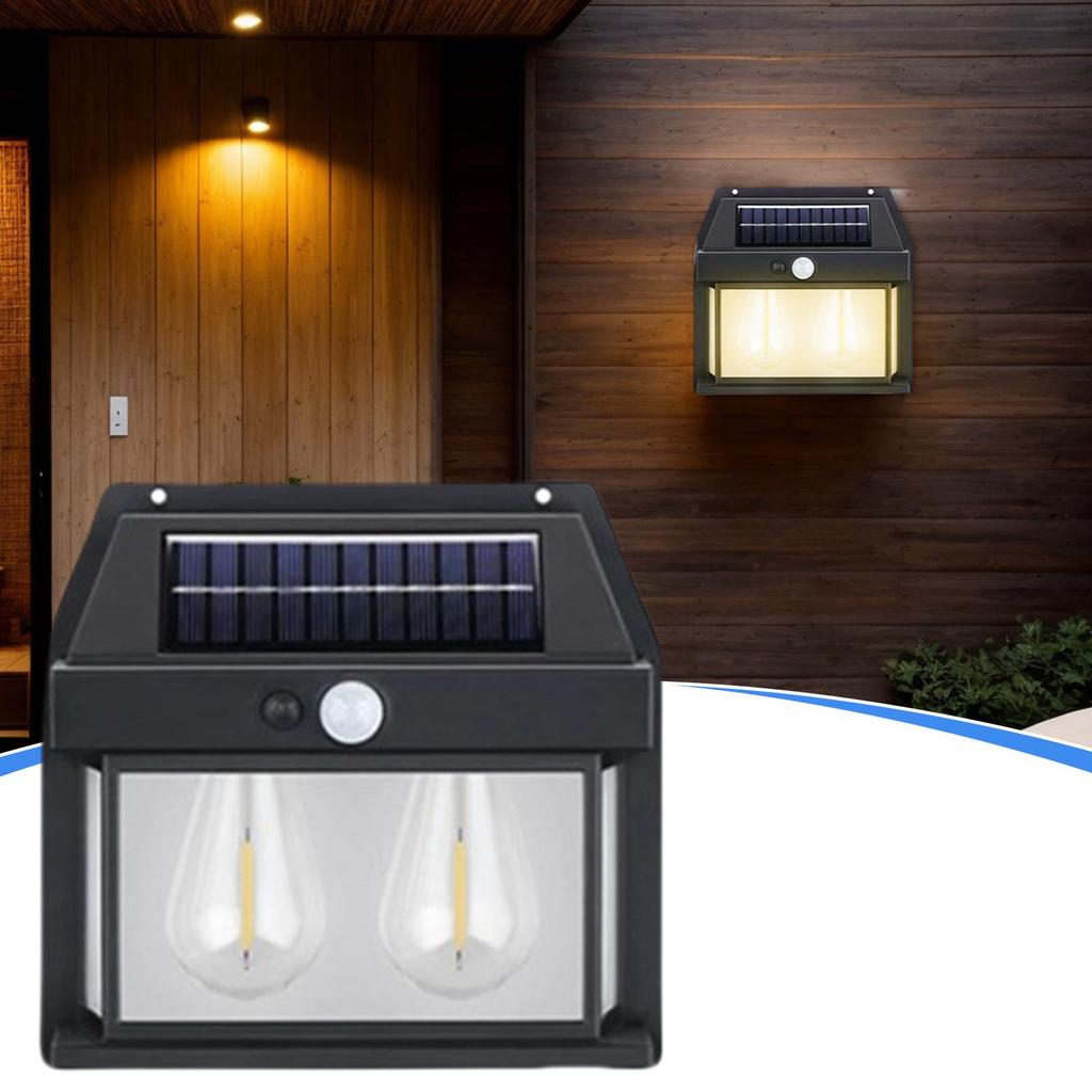 Solar Fence Lights Fence Solar Lights Outdoor Waterproof Wall Lamp Waterproof Motion Sensor Rechargeable Bright Lighting With 3