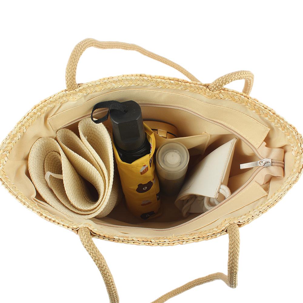 2025 Summer Women's Large Capacity Woven Straw Beach Shoulder Bag