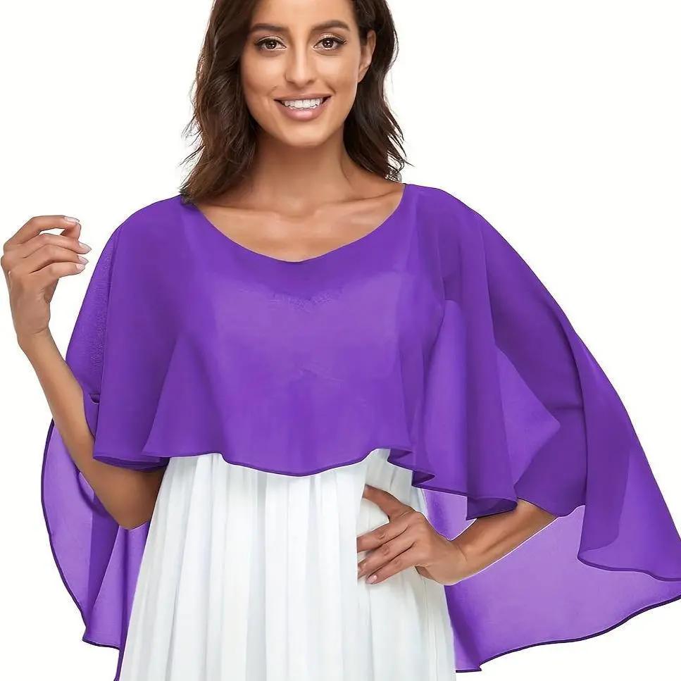 Nuova Sciarpa Lunga in Chiffon Sottile Monocolore Protezione Solare Traspirante Donna Stola Lunga Disponibile in Più Colori