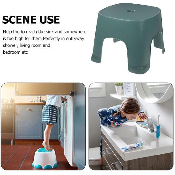 Kichvoe 2pcs Toddler Step Stool Bathroom Stool Toilet Step for Toilet Potty Training and Sink Use Green