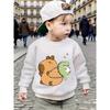 New Cute Anime Cartoon "Capybara" Crew Neck Autumn/Winter Sweatshirt for Kids, Children's Autumn/Winter Daily and