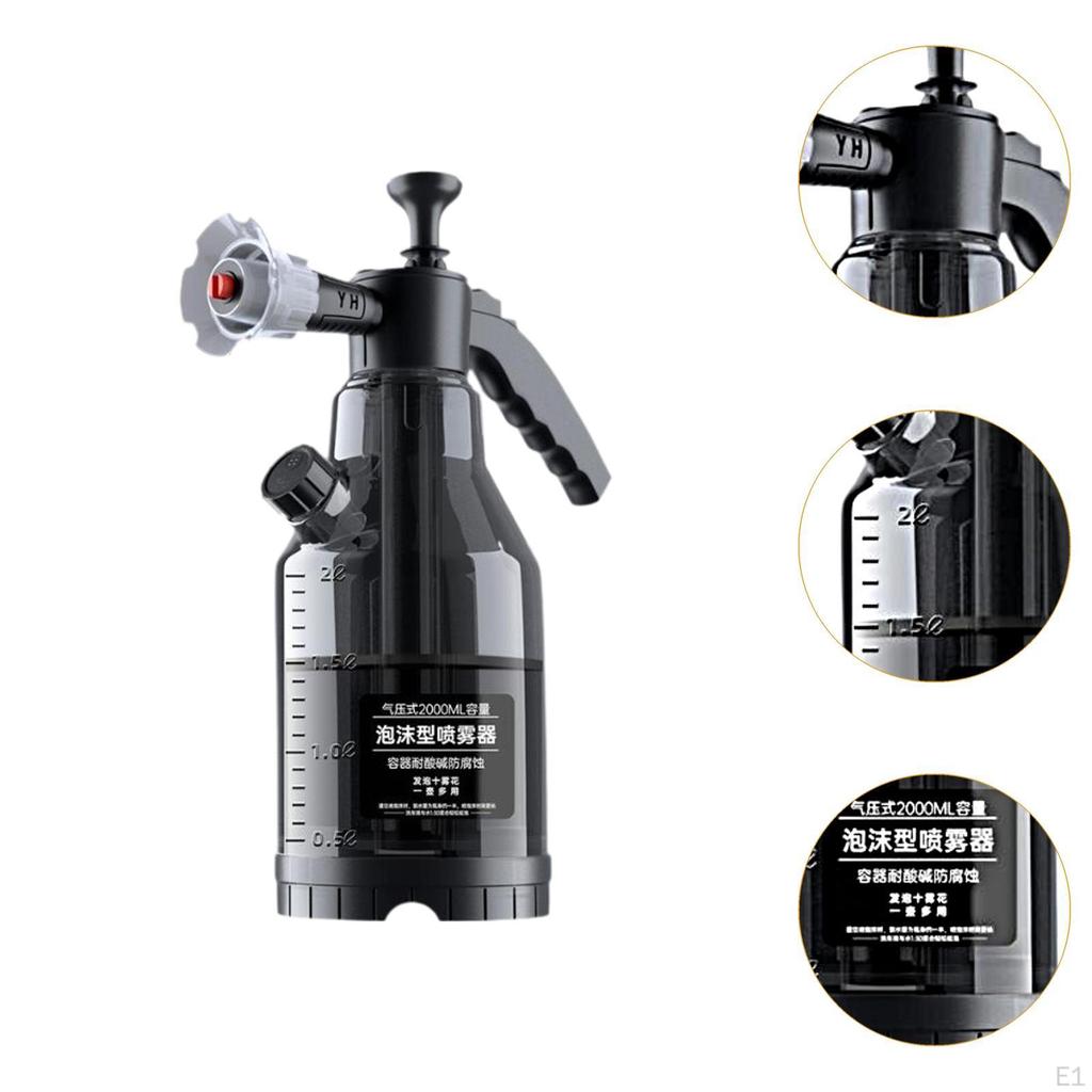 Foam Sprayer, Foaming Pump Hand 2L, Handheld Car Wash Sprayer for