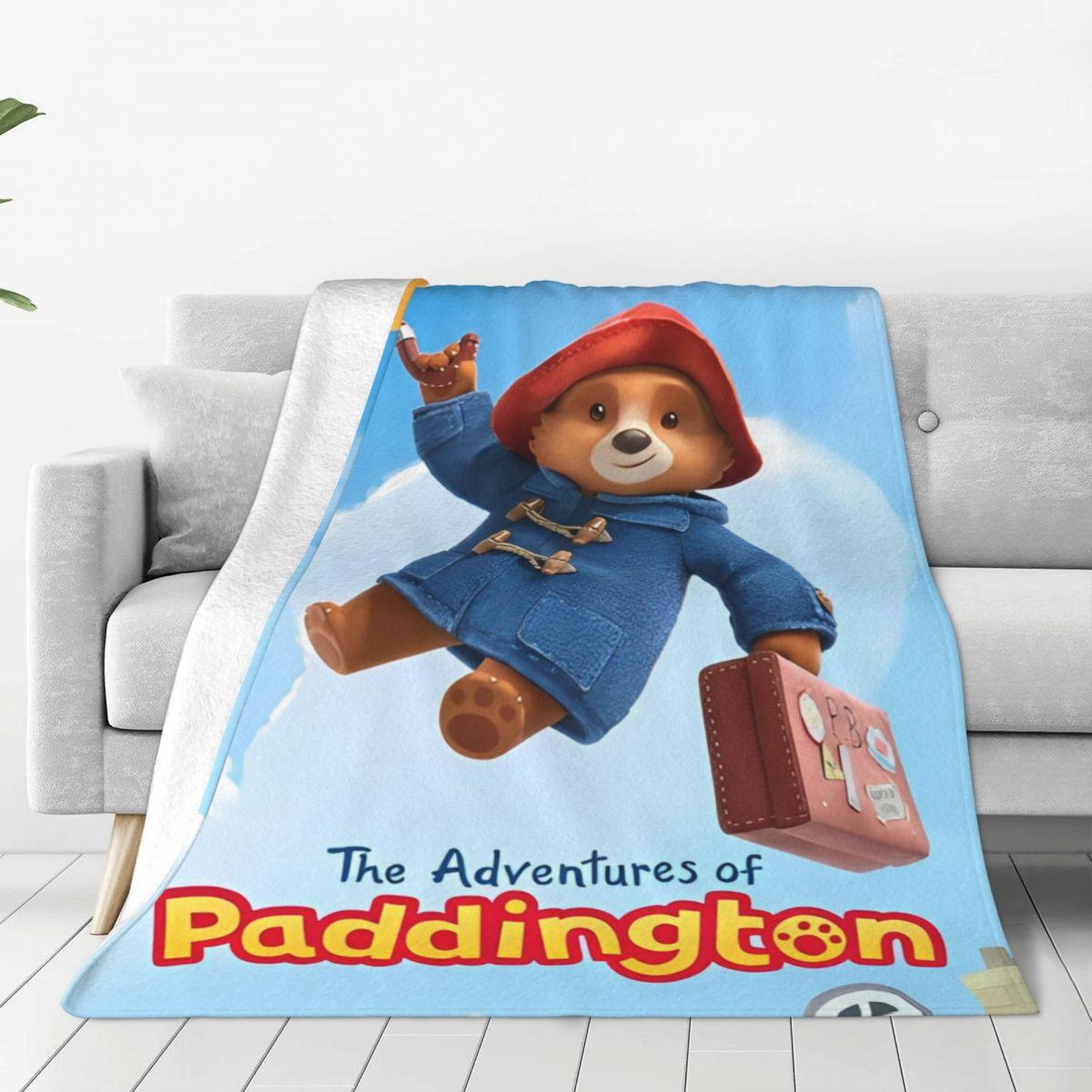 

Super Warm Blanket Britain Paddington Brown Bear Throw Blanket Flannel Bedspread For Couch Chair Sofa Bed Novelty Sofa Bed Cover 75x90cm