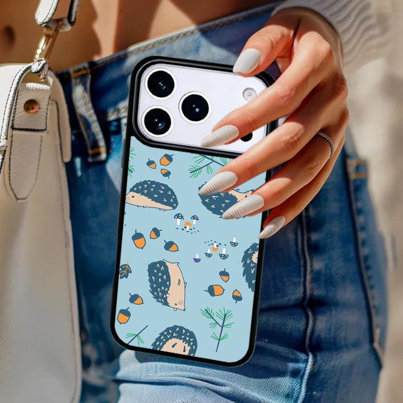 

Kawaii Little hedgehog colored Phone Case For iPhone 17 Air 14 15 13 12 Max Cover For Apple 14 15 16 16e 11 Pro Max Plus iPhone 11pro