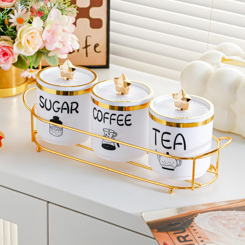 Plastic Sealed Storage Jar with Lid Moisture-proof Sugar Storage Tank Internet Celebrity Tea Can Premium Sense Household Bean Storage Tank