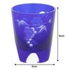 [Authentic Product] Tajima Glass "Edo Kiriko" Sake Cup (Guinomi) - Approx. 5cm Diameter x 6cm Height, Approx. 50ml Capacity, Grape Pattern, Lapis Lazu