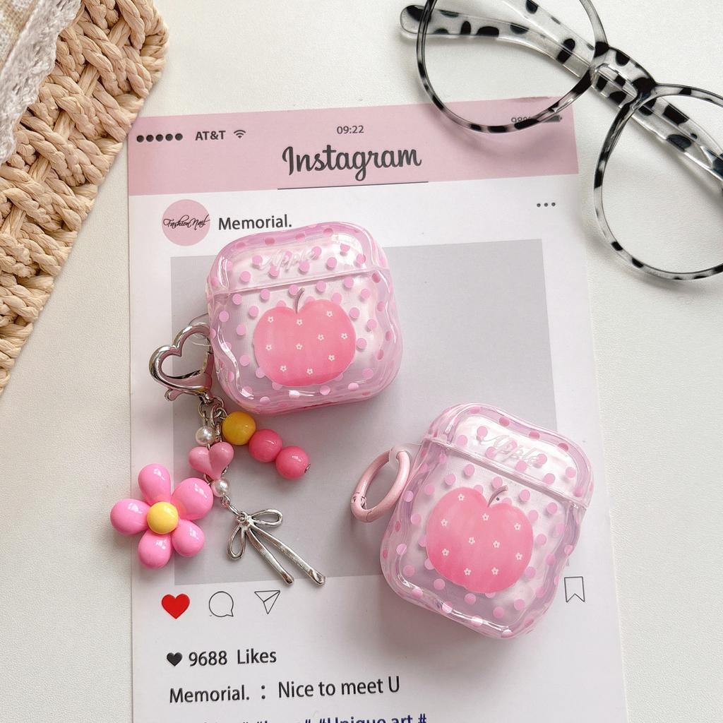 Polka Dot Powder Apple AirPods 1 Protective Case Apple 1/1 Generation AirPods Pro1 Earphone Case Simple