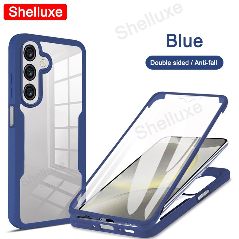 360 Full Body Front+Back Clear Case Shelluxe For Samsung A56 A36 A26 A06 A16 4G 5G Silicone Double Sided Shockproof Phone Cover