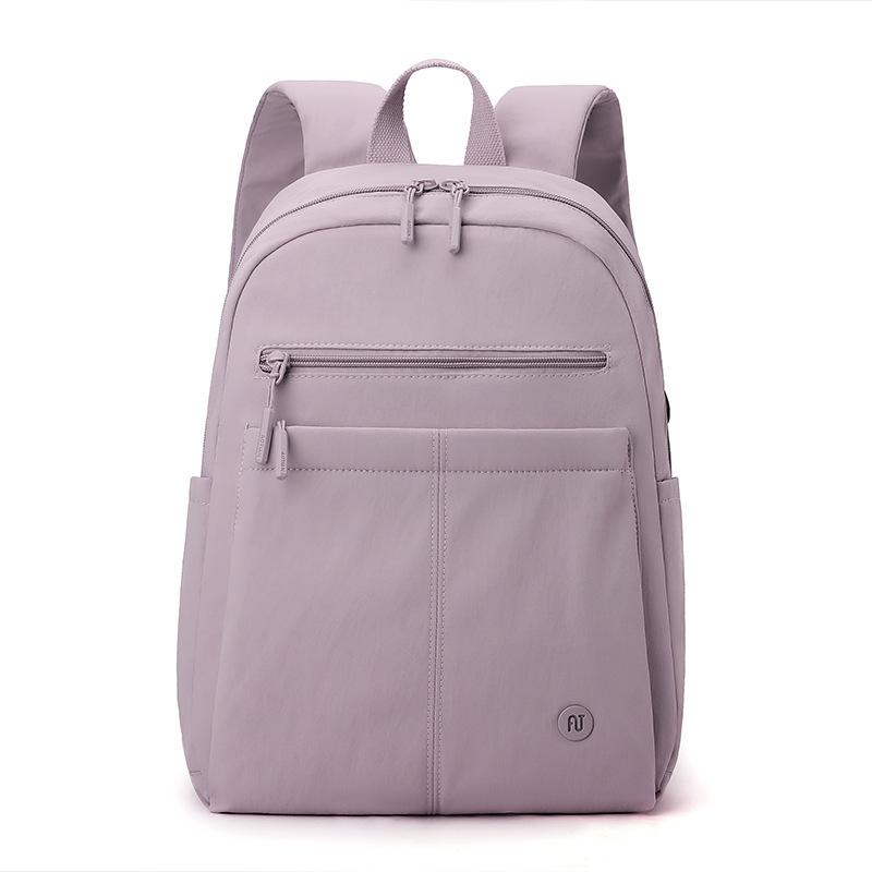 Solid Color Women Backpack Outdoor Student Schoolbag Travel Bag