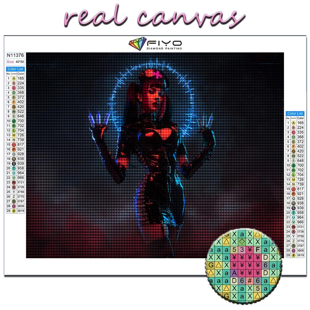 5D DIY Cyberpunk Sexy umenie Krížikové vyšívanie kamienky Kresba diamantom Výšivka Mozaika Bytový dekor