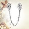 Sparkling Safety Chain Collection Charm Bead Charms Triple Clear Stone Safety Chain Safety Chain Clip Compatible With Authentic Bracelets Do It Yourse