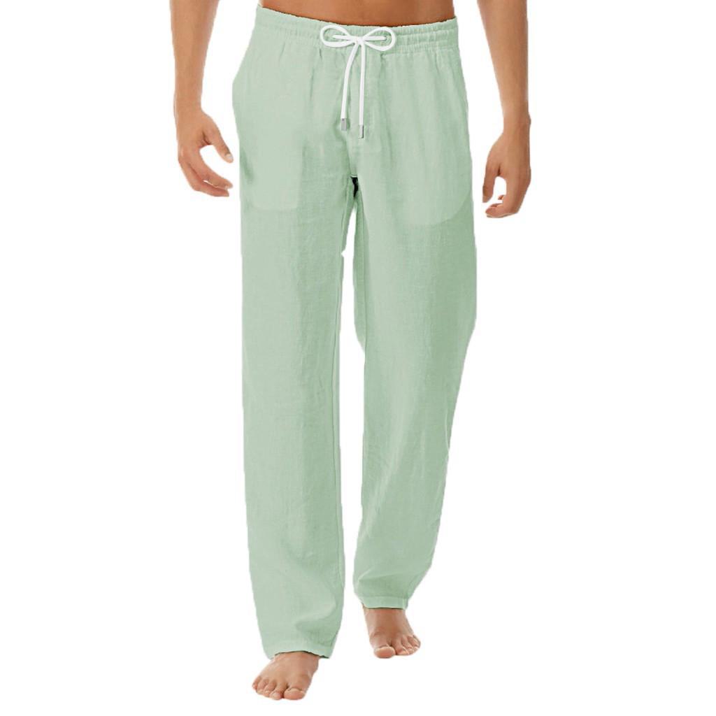 2024 Men's Casual Fashion Cotton and Linen Trousers - Cross-Border European-American Style