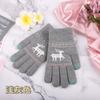 Double Gloves Deer Piled Thickened Christmas Cold Warm Knitted Wool Winter Outdoor Women's Gloves
