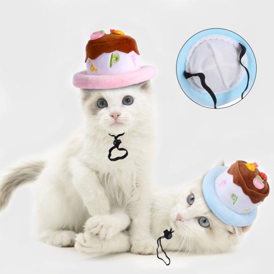 

Форма торта в форме шляпы для домашних животных с резинкой, 2 цвета, удобный головной убор для кошек