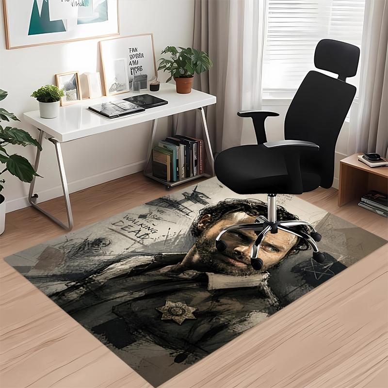 Daryl and Rick Printed Carpetrugfor Office Chair Living Room Bedroom Kitchen Room Decor Gifts