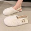 Fashion Women Flats Fur Mules Shoes Fashion Casual Slippers 2025 Winter New Home Shoes Cozy Designer Flip Flops Walking Mujer Zapatillas