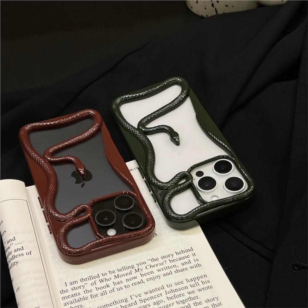 Custodia Creativa 3D Snake Placcata Vuota Dissipa Calore per iPhone 16 15 14 Plus 13 12 11 Pro Max Divertente Antiurto Morbida