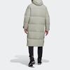 adidas Solid Color Zipper Hooded Down Jacket Gray Men's FT2489