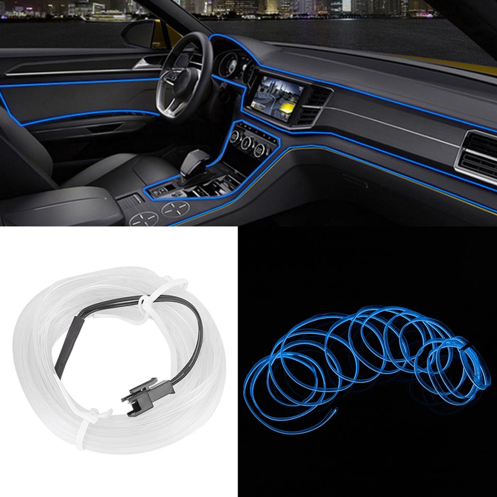 Car Decorative Light Strip Interior Lighting Auto LED EL Cold Lamp Modification Parts 4 MetersBlue