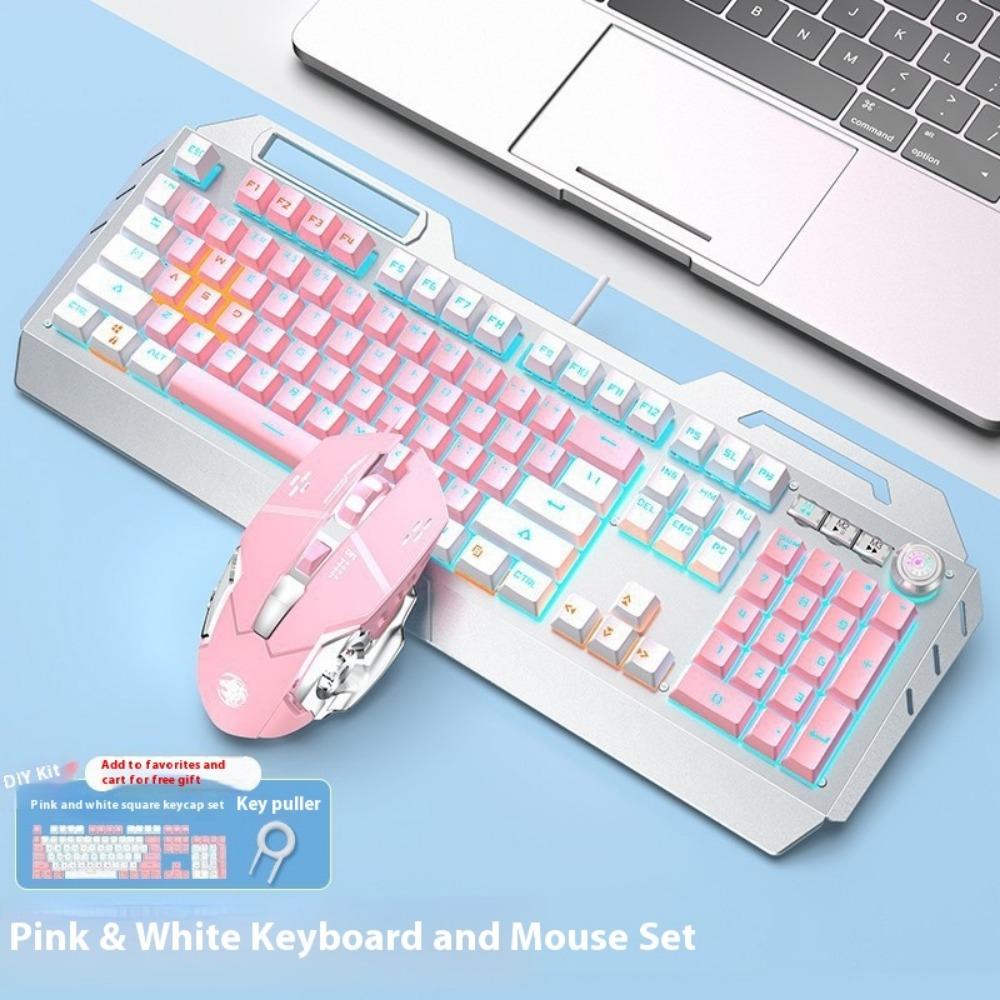 Mechanical Keyboard, Wired Mouse Set, Game Computer, E-sports, Green Axis, Wireless Keyboard and Mouse Special
