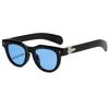 New European and American fashion cat eye sunglasses women's high-end sense retro square rice nails show face small sunglasses