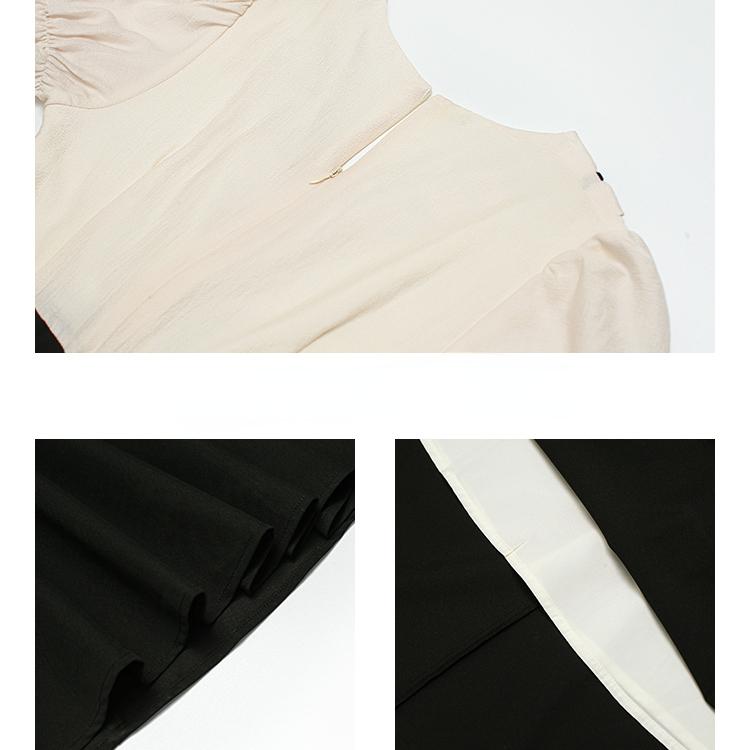 Short Sleeve Dress with Slimming Joint and Mushroom Edge for Women's Summer  Patchwork Dresses